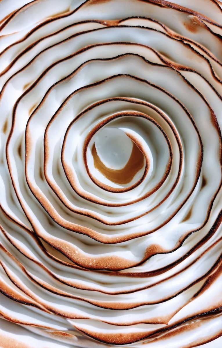 Meringue tourbillonnée et dorée au chalumeau